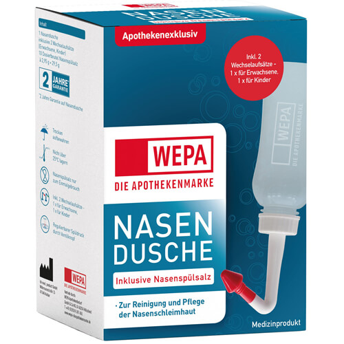 WEPA Nasendusche mit 10x2,95 g Nasenspülsalz WEPA Nasendusche mit 10x2,95 g Nasenspülsalz