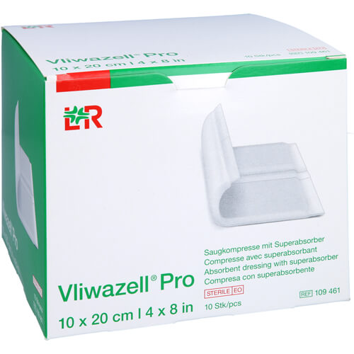 VLIWAZELL Pro superabsorb.Kompr.steril 10x20 cm VLIWAZELL Pro superabsorb.Kompr.steril 10x20 cm