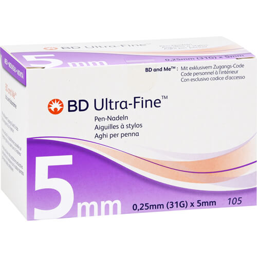 BD ULTRA-FINE Pen-Nadeln 5 mm 31 G 0,25 mm BD ULTRA-FINE Pen-Nadeln 5 mm 31 G 0,25 mm