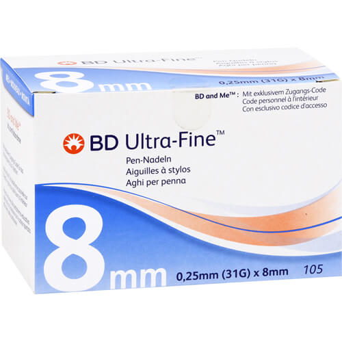BD ULTRA-FINE Pen-Nadeln 8 mm 31 G 0,25 mm BD ULTRA-FINE Pen-Nadeln 8 mm 31 G 0,25 mm