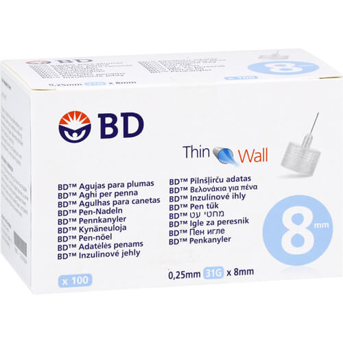 BD THIN Wall Pen-Nadeln 0,25 31 Gx8 mm BD THIN Wall Pen-Nadeln 0,25 31 Gx8 mm