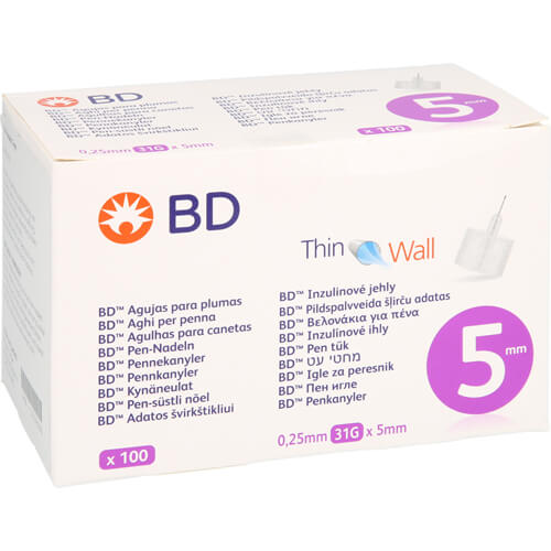 BD THIN Wall Pen-Nadeln 0,25 31 Gx5 mm BD THIN Wall Pen-Nadeln 0,25 31 Gx5 mm