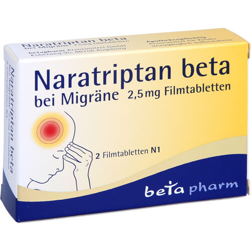 NARATRIPTAN beta bei Migräne 2,5 mg Filmtabletten NARATRIPTAN beta bei Migräne 2,5 mg Filmtabletten