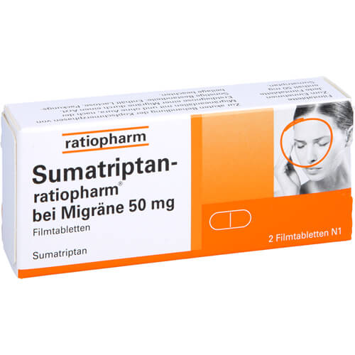 SUMATRIPTAN-ratiopharm bei Migräne 50 mg Filmtabl. SUMATRIPTAN-ratiopharm bei Migräne 50 mg Filmtabl.