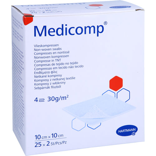 MEDICOMP Vlieskomp.steril 10x10 cm MEDICOMP Vlieskomp.steril 10x10 cm