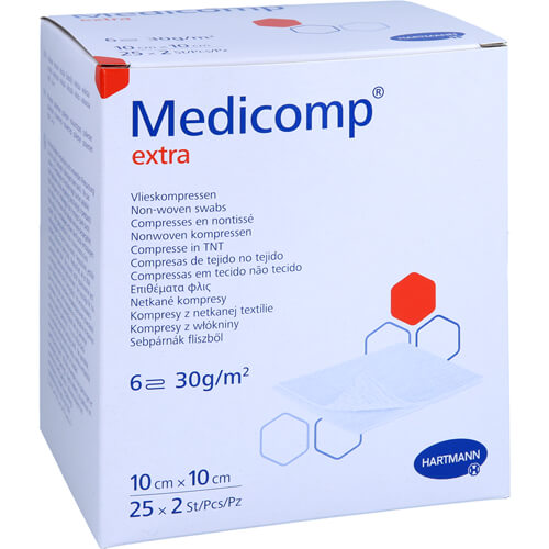 MEDICOMP extra Vlieskomp.steril 10x10 cm MEDICOMP extra Vlieskomp.steril 10x10 cm