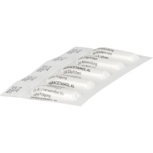 Paracetamol AL 250 Zäpfchen bei akuten Schmerzen und Fieber Paracetamol AL 250 Zäpfchen bei akuten Schmerzen und Fieber