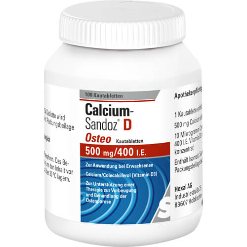 CALCIUM SANDOZ D Osteo 500 mg/400 I.E. Kautabl. CALCIUM SANDOZ D Osteo 500 mg/400 I.E. Kautabl.