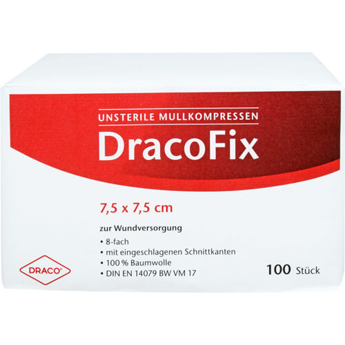 DRACOFIX OP-Kompressen 7,5x7,5 cm unsteril 8fach DRACOFIX OP-Kompressen 7,5x7,5 cm unsteril 8fach