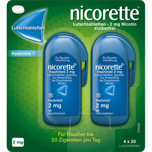 NICORETTE freshmint 2 mg Lutschtabletten gepresst NICORETTE freshmint 2 mg Lutschtabletten gepresst